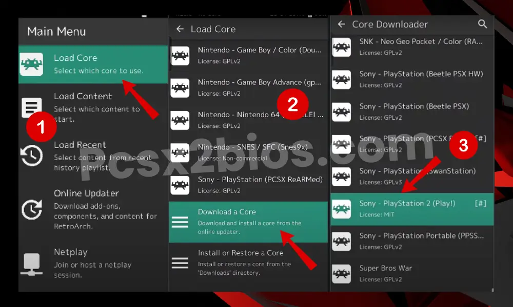 Set up PS2 BIOS in RetroArch on Android and iOS devices